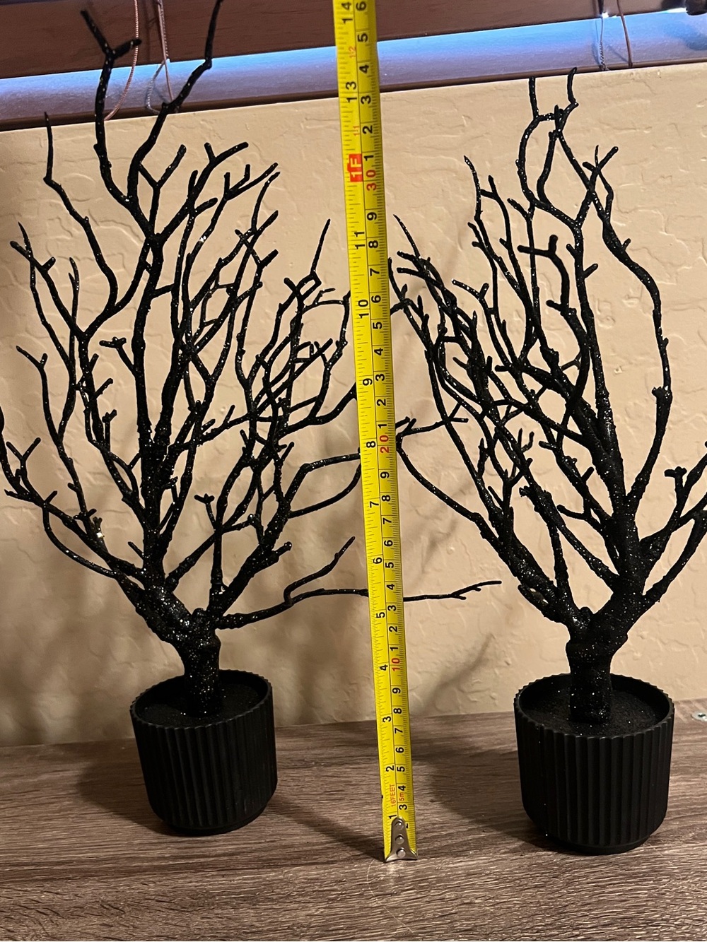 Target Bullseye Spooky Halloween Potted Trees Black Sparkle NWOT - Picture 3 of 5